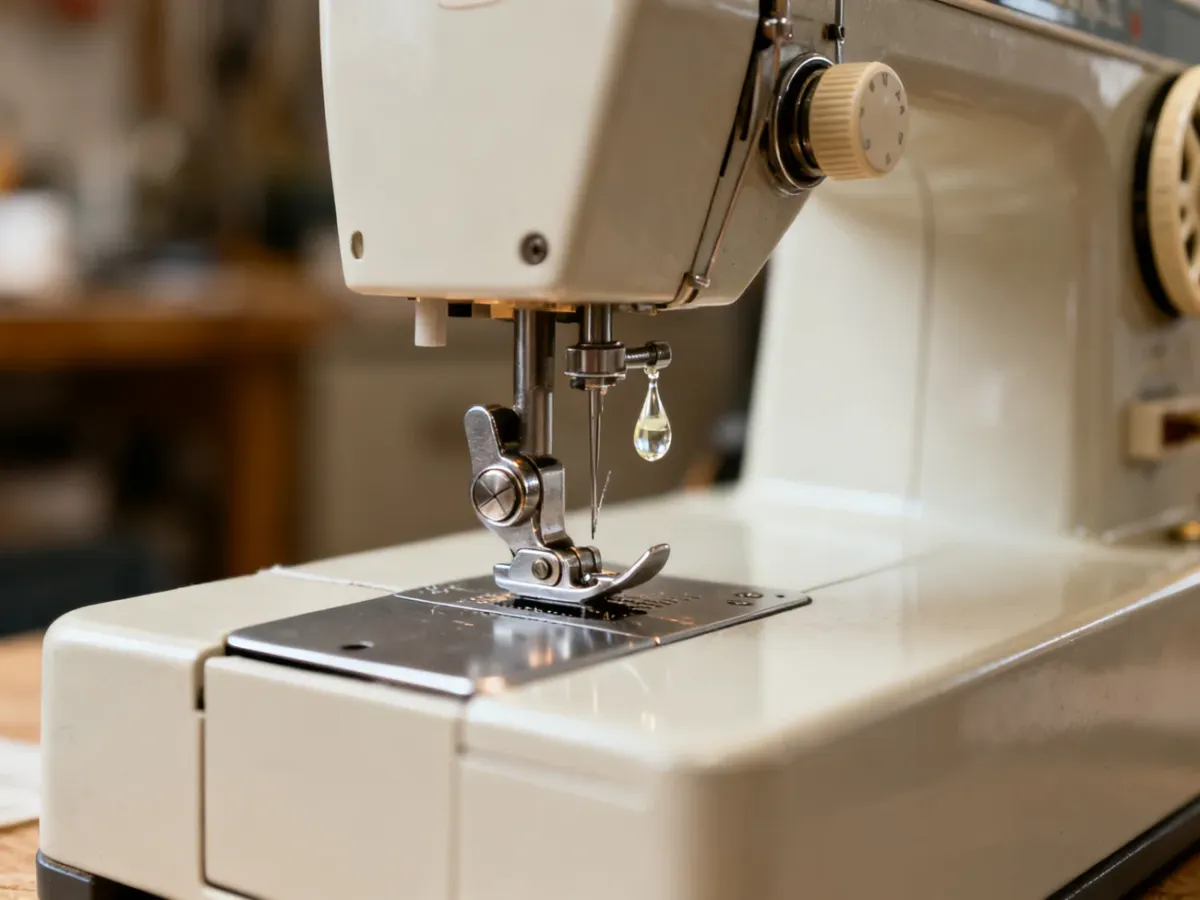Applying oil to the needle bar mechanism
